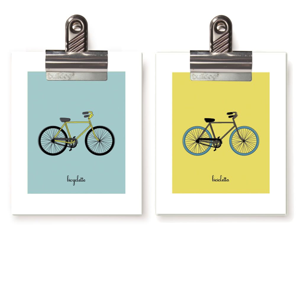 bicycle print artwork kids' room