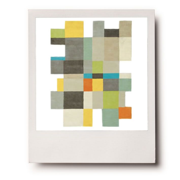 cube rug green orange brown yellow wool carpet flooring nursery children's room babystylefile baby style file