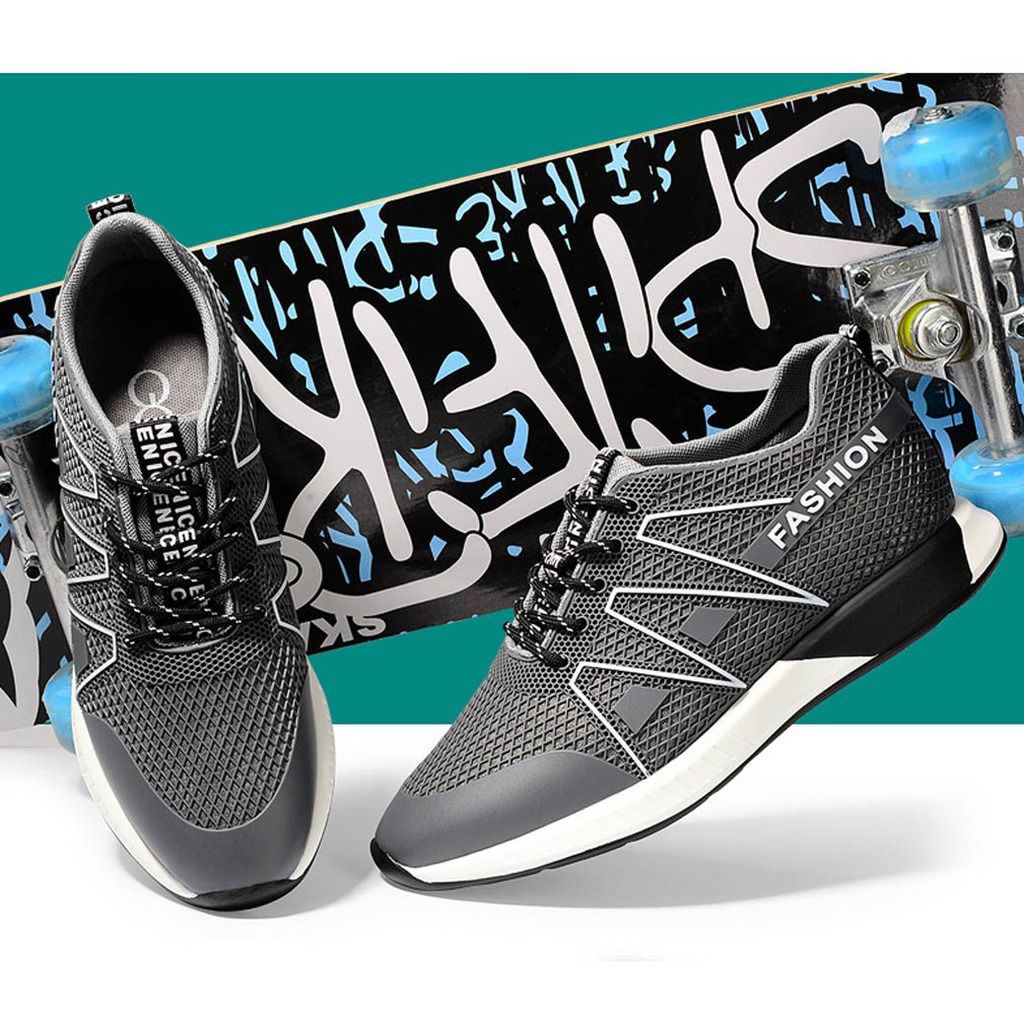 G 5738 gray elevator sneakers 2.36 inch gray