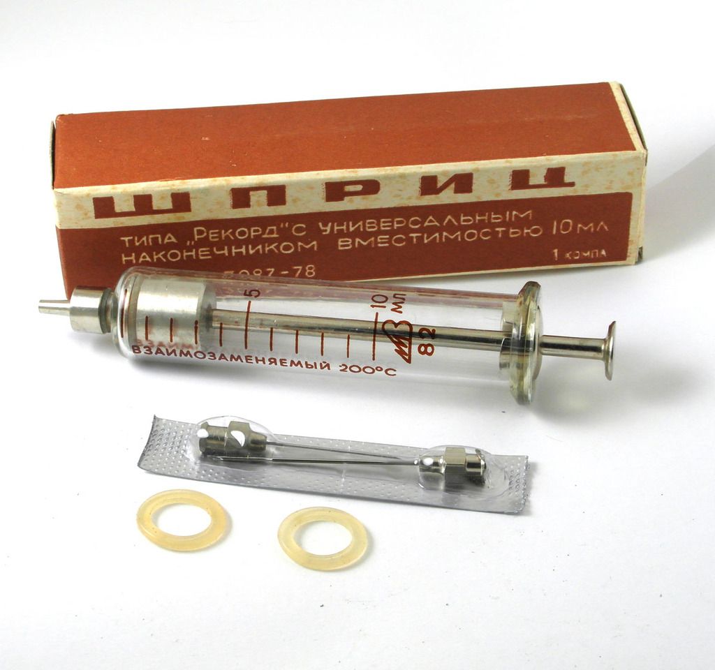 10 cc Vintage Russian Reusable hypodermic glass syringe 10 ml eBay
