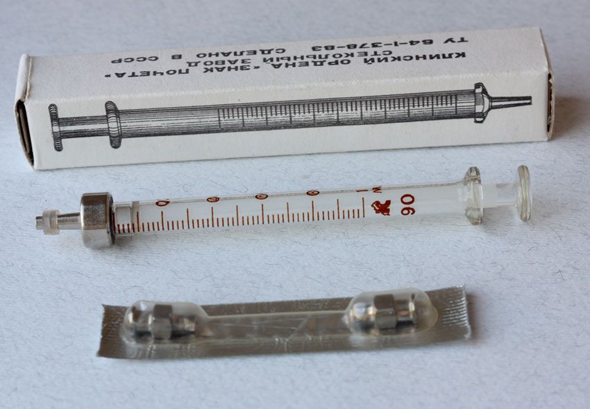 1 cc Vintage Russian Reusable hypodermic glass syringe 1 ml eBay