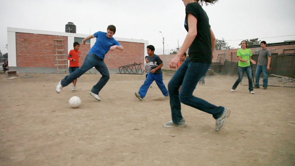 Playing Soccer with the kids