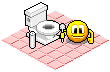SMILEY CLEANING TOILET Pictures, Images and Photos