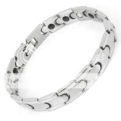 Mens Stainless Steel Bracelet Bangle Magnet Link Chain  