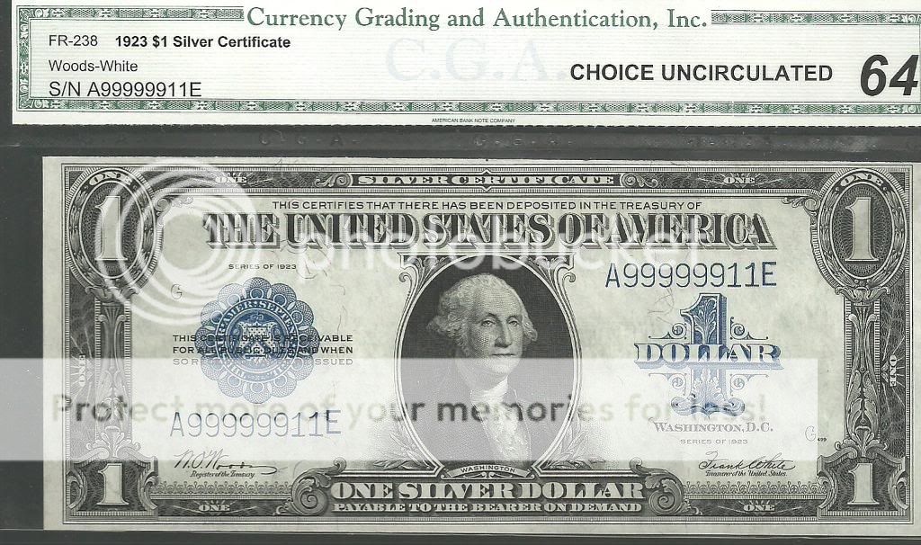 1923 $1 FR 238 Horseblanket Silver Certificate CGA Choice 64  