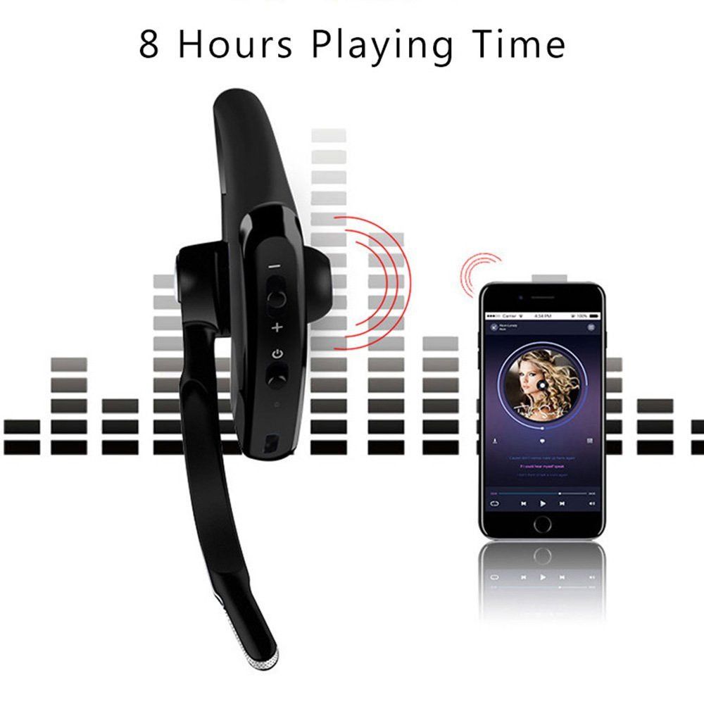 Handfree Bluetooth Headset Headphone Stereo Music Earbud w/ Noise